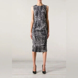 Sportmax Black & White abstract Sleeveless midi dress, BNWT, size  6